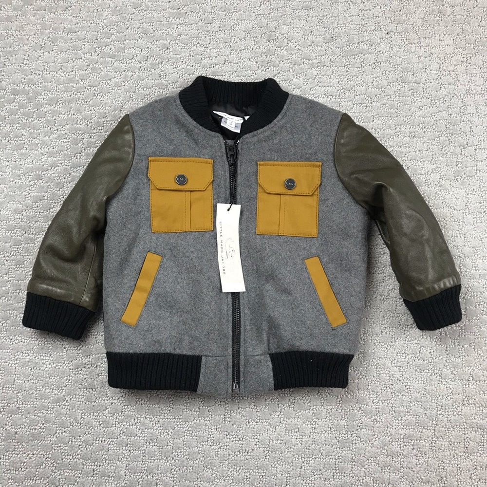 NWT Little Marc‎ Jacobs Leather & Wool Teddy Bomber